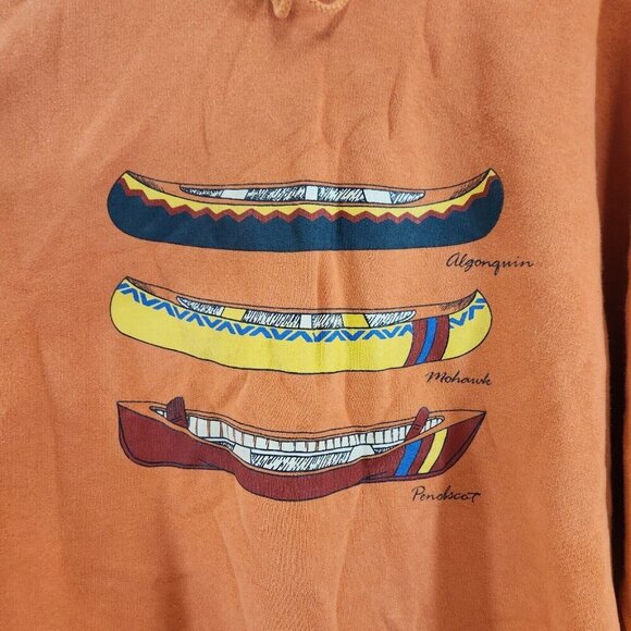 Calvin Klein Sport Hoodie Canoeing Algonquin Mohawk Penobscot Mens Size M Vtg - Picture 2 of 10